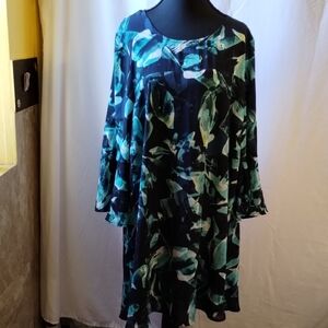 Cupio Blue and White Bell Sleeve Sundress